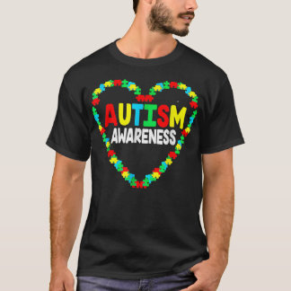 Camiseta Autismo Conciencia Pieza de rompecabezas del coraz