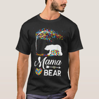 Camiseta Autismo Conciencia Regalo Mama Bear Apoya A Autist