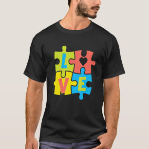 Camiseta Autismo Conciencia Rompecabezas Amor Corazón Autis