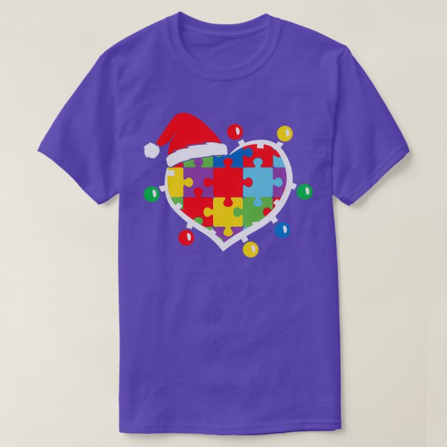 Camiseta Autismo Conciencia Rompecabezas Navidad Autista (Diseño del anverso)