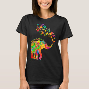 Camiseta Autismo Conciencia Rompecabezas Piezas Elefantes Y