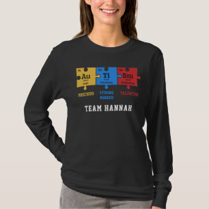 Camiseta Autismo Conciencia Rompecabezas Química Geek Perso