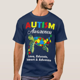 Camiseta Autismo Conciencia Tortugas Rompe Mamá Apoya Autis