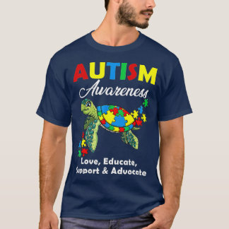 Camiseta Autismo Conciencia Tortugas Rompe Mamá Apoya Autis