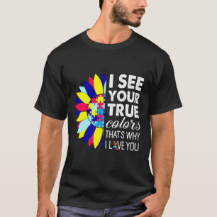 Camiseta Autismo Conciencia Verdadero Colores Rompecabezas