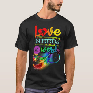 Camiseta Autismo Concienciación Amor Feather Rainbow Puzzle