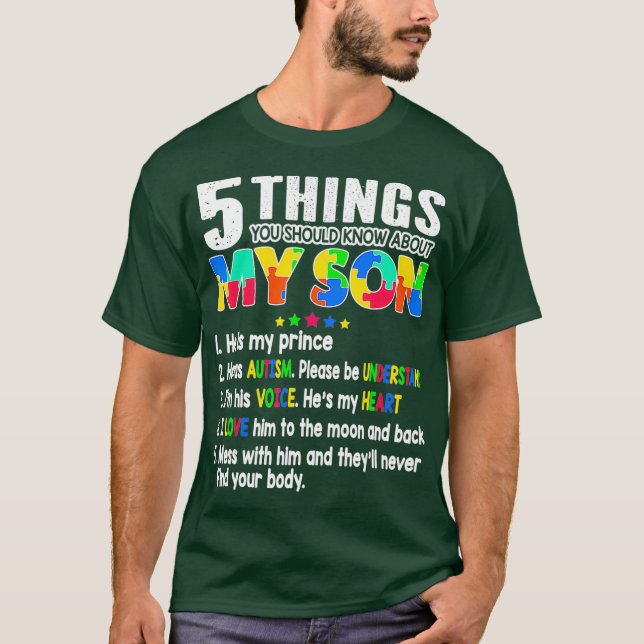 Camiseta Autismo Concienciación apoya autismo hijo por mamá (Anverso)