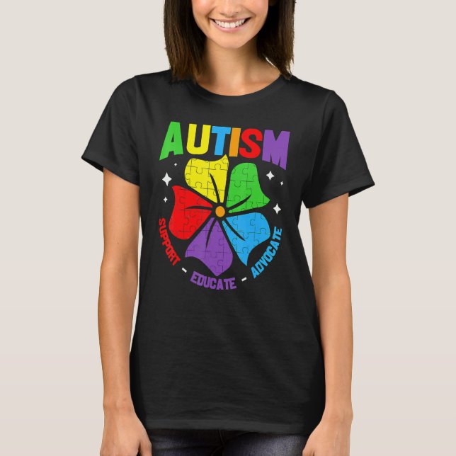 Camiseta Autismo Concienciación Apoyo Autismo A Niños Para  (Anverso)