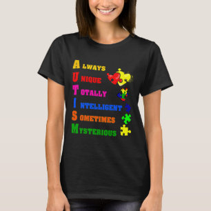 Camiseta Autismo Concienciación Autismo Acrónimo Rompecabez