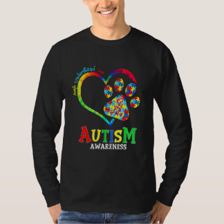 Camiseta Autismo Concienciación Corazón Pata Perro Apoyo au