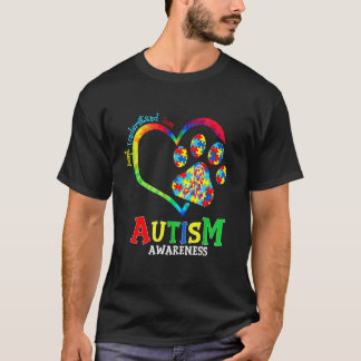 Camiseta Autismo Concienciación Corazón Pata Perro Apoyo au