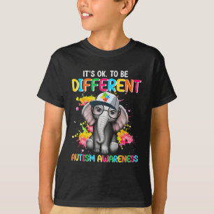Camiseta Autismo Concienciación Elefante Flor Está Bien Ser