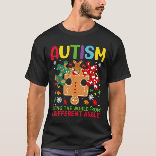 Camiseta Autismo Concienciación Navidades Navidad autista D (Anverso)