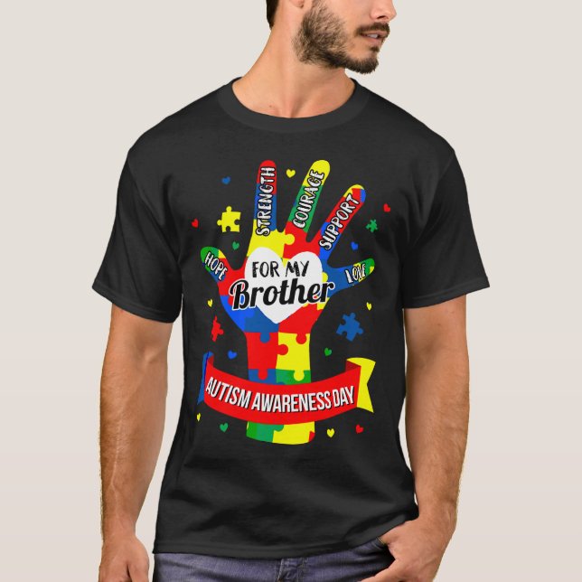 Camiseta Autismo Concienciación Niño Niño Hermano Rompecabe (Anverso)