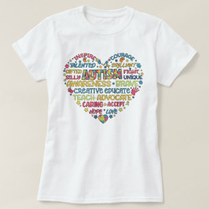 Camiseta Autismo Concienciación Rompecabezas del corazón Or