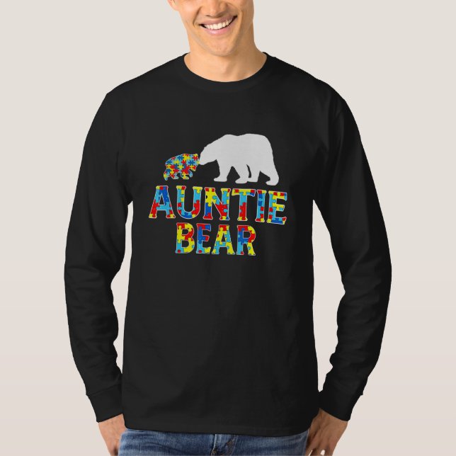 Camiseta Autismo Concienciación Tía Rompecabezas del Oso Ap (Anverso)