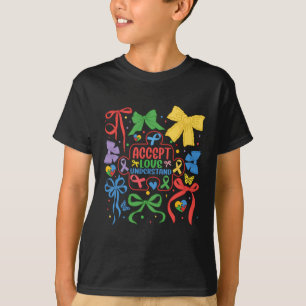 Camiseta Autismo Coquette Bow Puzzle Ribbon Autismo Mama Ne