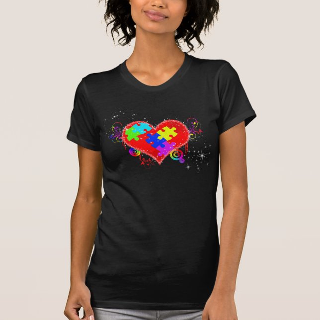 Camiseta Autismo Corazón Brillante (Anverso)