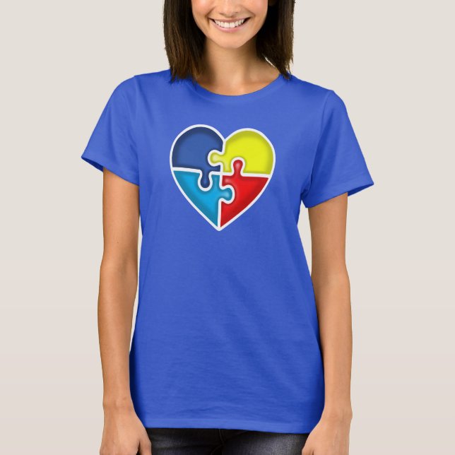 Camiseta Autismo Corazón de conciencia (Anverso)
