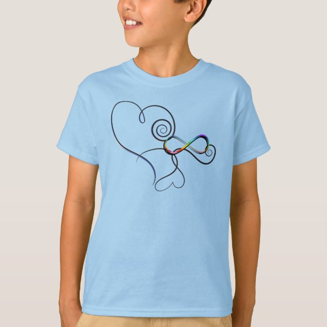 Camiseta Autismo Corazones Infinitos (Anverso)