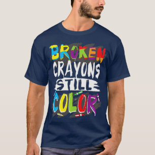 Camiseta Autismo: Crayones rotos aún color autismo