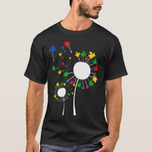 Camiseta Autismo-Dandelion Flower Puzzle Piece Autism Aware