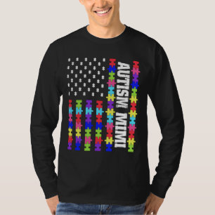 Camiseta Autismo de bandera de Estados Unidos retro rompeca