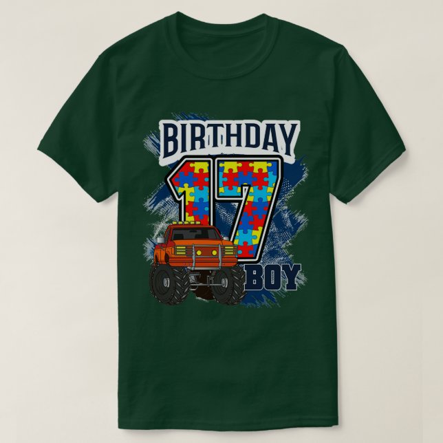 Camiseta Autismo de cumpleaños de siete años de edad Amo a  (Diseño del anverso)