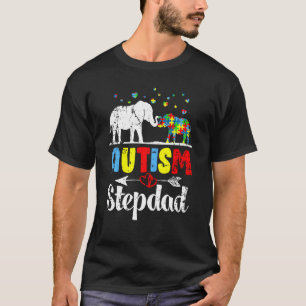 Camiseta Autismo de Elefante Padrastro Rompecabezas Corazón