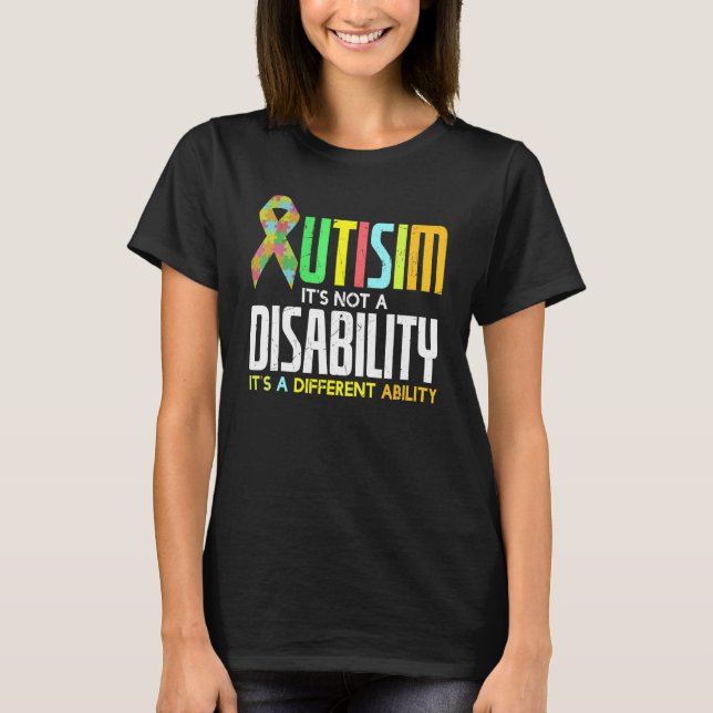 Camiseta Autismo de Guay Sin Discapacidad Sólo Otro Auto De (Anverso)