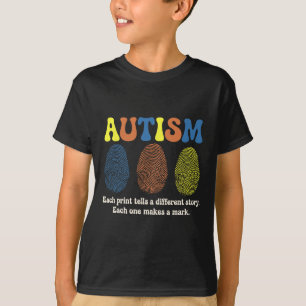 Camiseta Autismo De Huellas Digitales Cada Impresión Dice U