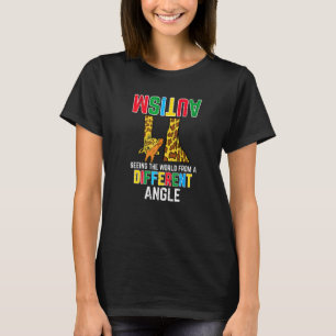 Camiseta Autismo de jirafa viendo el mundo con diferente án
