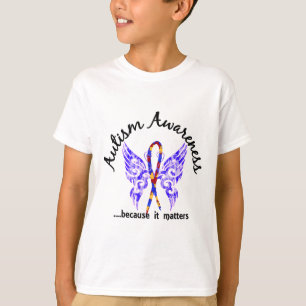 Camiseta Autismo de la mariposa 6,1 del tatuaje del Grunge