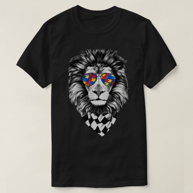 Camiseta Autismo de leones Conciencia Autismo Autismo Pieza (Diseño del anverso)