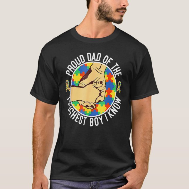 Camiseta Autismo De Los Hombres Concienciar A Papá Para El  (Anverso)