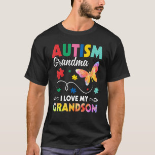 Camiseta Autismo de mariposa rompecabezas Abuela Amo a Mi A