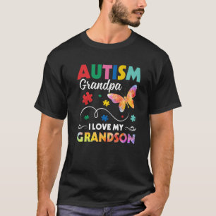 Camiseta Autismo de mariposa rompecabezas Abuelo Amo a Mi A