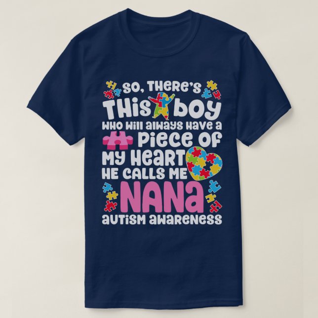 Camiseta Autismo de Nana para hombres Chicas niñas profesor (Diseño del anverso)