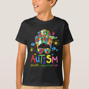 Camiseta Autismo de pincel Concienciación Acepta Amor Diabl