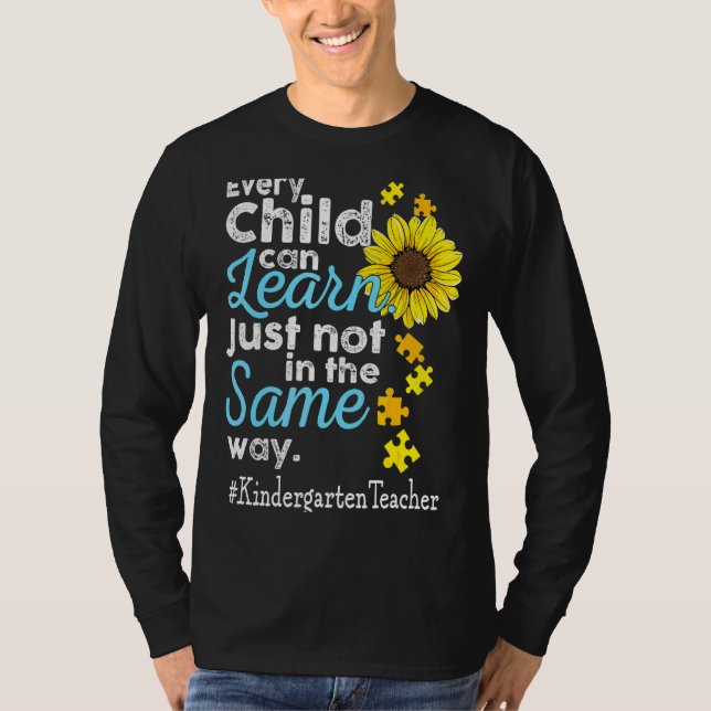 Camiseta Autismo de profesor de guardería que todos los niñ (Anverso)