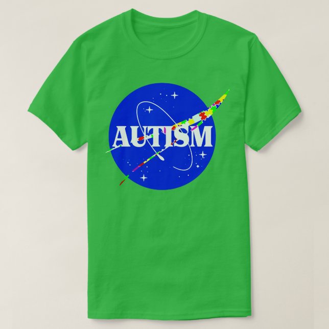 Camiseta Autismo de viajes espaciales (Diseño del anverso)