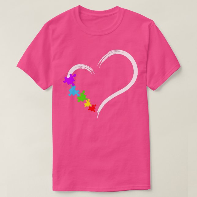 Camiseta Autismo del corazón Conciencia Amor Rompecabezas S (Diseño del anverso)