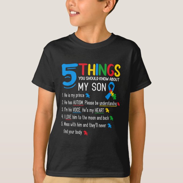 Camiseta Autismo del hijo autista Apoyo a la toma de concie (Anverso)