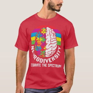 Camiseta Autismo del TDAH ASD Cerebro arco iris para celebr