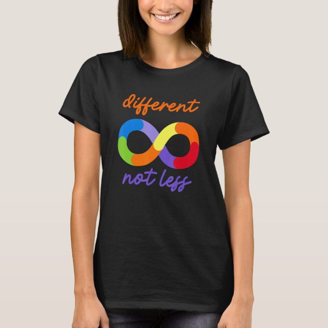 Camiseta Autismo diferente, no menos conciencia del autismo (Anverso)