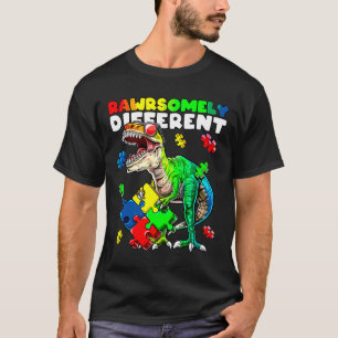 Camiseta Autismo Dino Rawrsomsomne Diferente