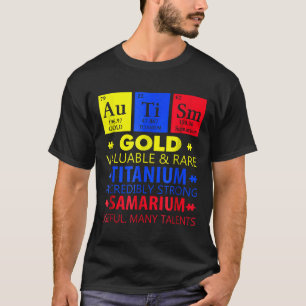 Camiseta Autismo-Divertido Oro Titanio Samario Conciencia d