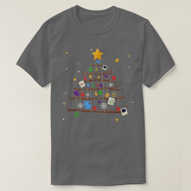 Camiseta Autismo El rompecabezas del árbol de Navidad rompe (Diseño del anverso)