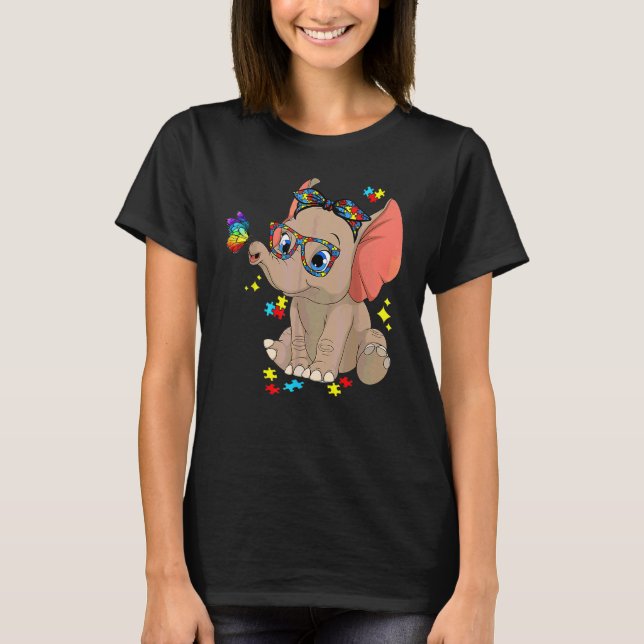 Camiseta Autismo Elephant Glasses Conciencia Mamá Hijos Aut (Anverso)