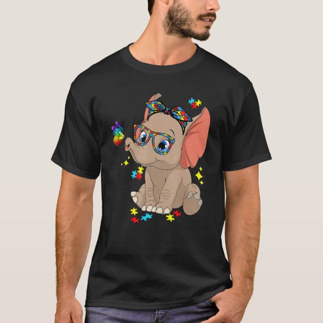 Camiseta Autismo Elephant Glasses Conciencia Mamá Hijos Aut (Anverso)